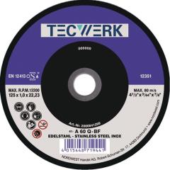 Trennscheibe Action D125x1mm ger.INOX Bohr.22,23mm TECWERK | 50 Stück