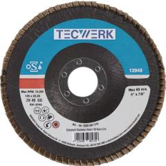 Fächerscheibe D.125mm K.60 fl.INOX ZK TECWERK | 10 Stück