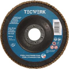 Premium-Fächerscheibe 2in1 D.125mm K.60 fl.INOX/Stahl ZK TECWERK | 10 Stück