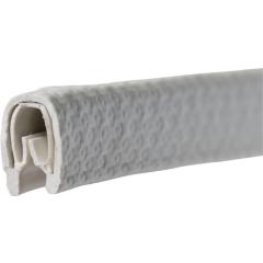 Kantenschutz Klemmber.1-2mm L.100m B.6,5mm H.9,5mm weiß-grau TECWERK | 100 Stück