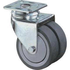 Doppel-Lenkrolle 75mm 80kg o.Festst.Gum.grau 77x67mm BS ROLLEN