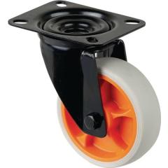 Lenkrolle D.100mm Trgf.110kg Lenkrollen Gum.Platte L104xB80mm Farbe Rl.hellgrau