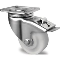 Schwerlast-Lenkrolle D.80mm Trgf.300kg m.Festst.PA 100x85mm weiß TECWERK