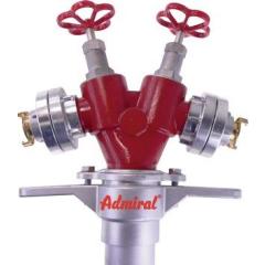 Hydrantenstandrohr STORZ Alu.DN 80 2xAbgang Schnellkupplung,2 Ventile ADMIRAL