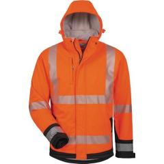 Warnschutz-Softshelljacke Lukas Gr.L orange/schwarz ELYSEE