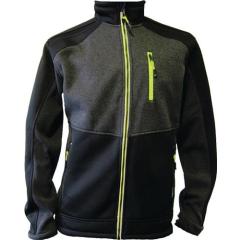 Strickfleecejacke Gr.L dunkelgrün/schwarz/lime TERRAX