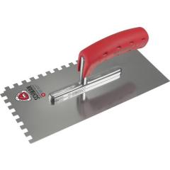 Glättekelle L.280mm B.130mm Zahn 4x4 rostfr.m.Softheft VA S.0,7mm SCHWAN | 10 Stück