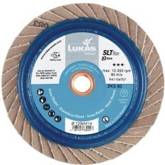 Fächerscheibe SLT flex D.125mm K.40 fl.INOX,STA Spezial-Zirkonkorund 10 LUKAS | 10 Stück