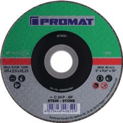 Trennscheibe STE D125x2,5mm gekr.STE Bohr.22,23mm PROMAT | 25 Stück