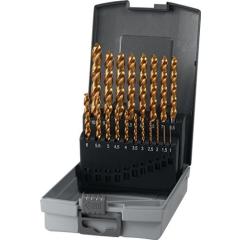 Spiralbohrersatz DIN 338 Typ UNI D.1-10x0,5mm HSS-Co TiN 19-tlg.Ku.-Kass.PROMAT