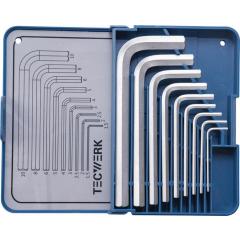 Winkelschraubendrehersatz 9-tlg.Klappkassette SW 1,5-10mm kurz S2-Stahl TECWERK