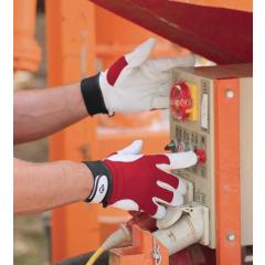 Handschuhe Griffy Gr.10 rot/naturfarben Ziegennappaleder/Interlock auf SB-Karte