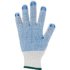 Handschuhe Gr.9/10 weiß/blau EN 388 PSA II Polyester/Baumwolle AT | 12 Stück
