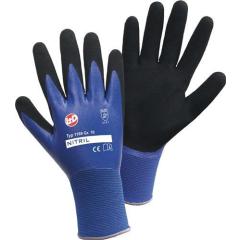 Handschuhe Nitril Aqua Gr.10 blau/schwarz 100%Nyl.m.Nitrilbeschichtung | 12 Stück