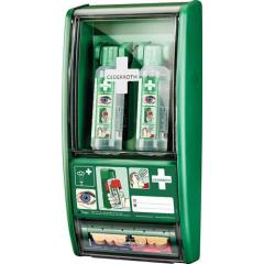Augenspülstation H560xB290xT120ca.mm 2x0,5 l,1xPflasterspender CEDERROTH
