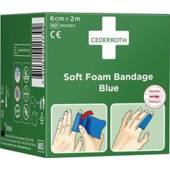 Soft Foam Bandage selbsthaftend elastisch,blau Rl.6cmx2m CEDERROTH