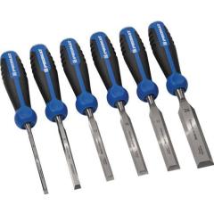 Stechbeitelsatz 6,10,12,16,20,26mm 2-K Heft.m.Schlagknopf 6-tlg.Krt.TECWERK