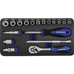 Steckschlüsselsatz 18-tlg.1/4 Zoll SW 4-14mm Z.20 6KT TECWERK