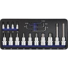 Steckschlüsselsatz 19-tlg.1/4+1/2 Zoll 1,25-17mm f.i6-KT.-Schr.TECWERK