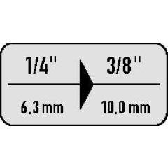 Vergrößerungsstück 2030 Antr.1/4 Zoll Abtrieb 3/8 Zoll L.26mm GEDORE