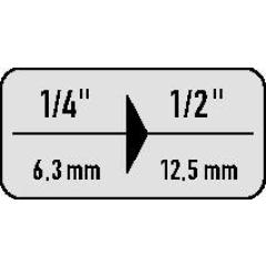 Vergrößerungsstück 410 Antr.1/4 Zoll Abtrieb 1/2 Zoll L.28mm STAHLWILLE