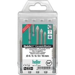 Bohrersatz QuickBit® Ceramik Master 5-tlg. - Ø 4,5,6,8,10 mm Schaft 6 kant HELLER