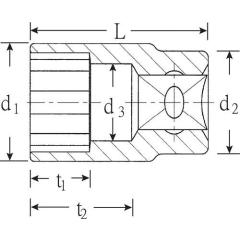 Steckschlüsseleinsatz 52 1/2 Zoll 6-kant SW 36mm L.52mm STAHLWILLE