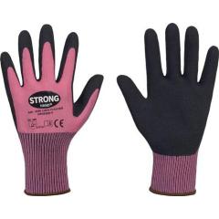 Handschuhe LADY FLEXTER Gr.7 pink/schwarz EN 420/EN 388 PSA II STRONGHAND | 12 Stück