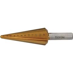 Blechschälbohrer Bohrber.3-14mm HSS TiN Gesamt-L.58mm Z.2 TECWERK