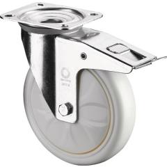 Lenkrolle m.Festst.D.125mm Trgf.450kg m.Festst.Ku.135x110mm weiß BS ROLLEN