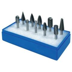 Frässtiftesatz Schaft-Ø 6 mm 10-tlg.HM Kreuz Ku.-Kass.TECWERK