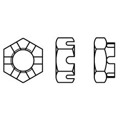 Kronenmuttern DIN 937 17 H | M 24 x 1,5 mm | 25 Stück