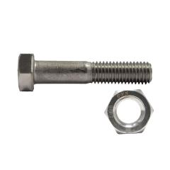 ISO 4014 | Sechskantschrauben mit Schaft u. Mutter | Edelstahl A4  SB-Schrauben-Garnituren | M 12 x 80 | 50 Stück