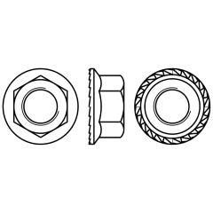 Sechskantmuttern mit Flansch und Sperrverzahnung | ~DIN 6923 | M 4 | 500 Stück