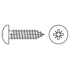 ISO 7049 Linsenkopf-Blechschrauben mit Spitze, Pozidriv-Kreuzschlitz Z | 4,8x 22 -C-Z | 100 Stück