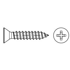 ISO 7050 Senk-Blechschrauben mit Spitze, Phillips-Kreuzschlitz H | 2,9 x 9,5 -C-H | 2000 Stück
