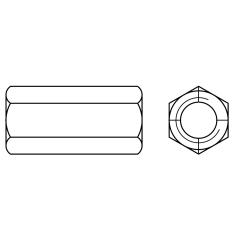 Verbindungsmuffen | M 10 x 30 SW17 | galv. verinkt | 100 Stück