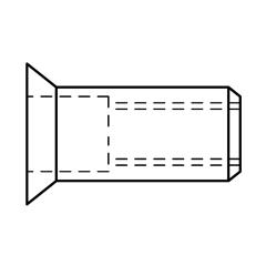 Blindniet-Muttern, rund, offen, Senkkopf 90° | M 8 / 4,0 | 6,0 | 100 Stück