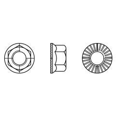 Sechskant-Flanschmuttern | M 5 | zinklamellenbeschichtet | 500 Stück