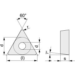Wendeschneidplatte TCGT16T302-ALU ALU Bearb.Alu.TECWERK | 10 Stück