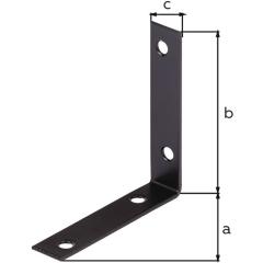 Stuhlwinkel L.75x75mm B.16mm S.1,75mm STA galv.blvz. schw. ku.-besch.Loch-D.5,5m | 25 Stück