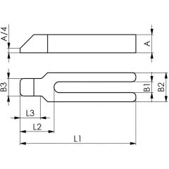 Gabelspanneisen Nr.6315GN Schlitz-B.22mm L.315mm f.Spannschraube M20,M22 AMF