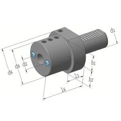 Werkzg.h.E2 DIN 69880 Spann-D.12mm VDI40 z.Bohrstangen TECWERK