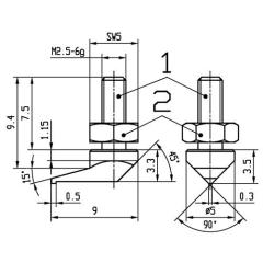 Messeins.seitliche Spitze M2,5 STA z.Messuhren KÄFER