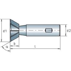 Winkelfräser DIN 1833C TypN D.32mm 45Grad HSS-Co Z.12 MAYKESTAG