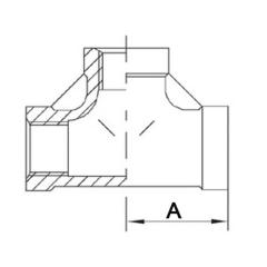 Gewindefitting T-Stück 90Grad IG NPS 1 1/2 Zoll | 4 Stück