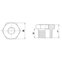 Reduzierstück NPS=1 1/2 Zoll NPS2 1 1/4 Zoll 8-kant L 28mm SPRINGER | 5 Stück