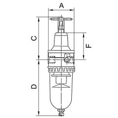 Filterregler Stand.Gew.mm 15,39 BG I G 3/8 Zoll 0,5-10bar 900l/min RIEGLER