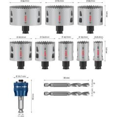 Lochsägen-Set PRO Multi Material PC Plus 11-tlg.25,32,40,54,60,68,76,86mm T.44mm