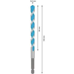 Steinbohrer Expert MultiConstruction HEX-9 - Ø 9 mm - Arbeits-L. 90 mm - Gesamt-L. 150 mm